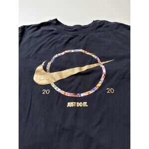 Nike Shirt Mens Large Black Gold Swoosh Just Do It 2020 World Flags Graphic Tee